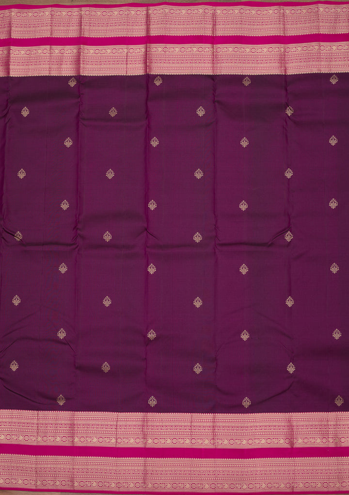 Wine Zariwork Pure Silk Saree