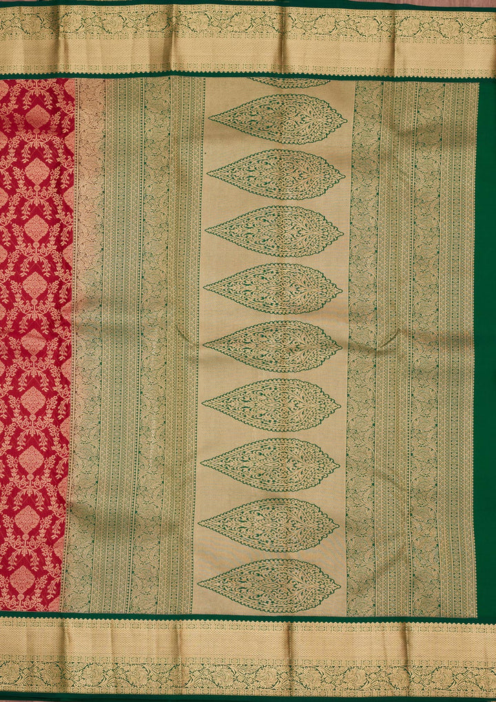 Maroon Silk Jaal Saree With Matching Blouse Piece