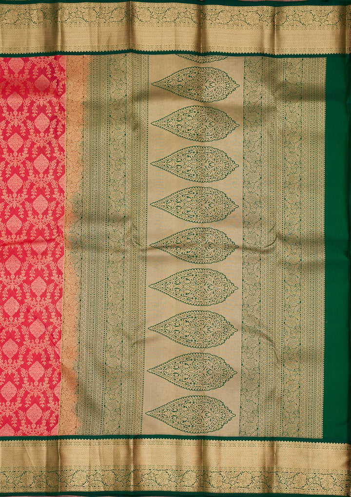 Pink Silk Jaal Saree With Matching Blouse Piece