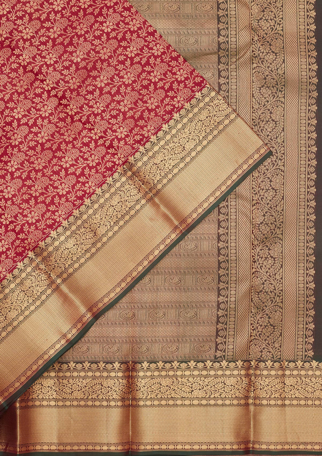 Maroon Silk Jaal Saree With Matching Blouse Piece