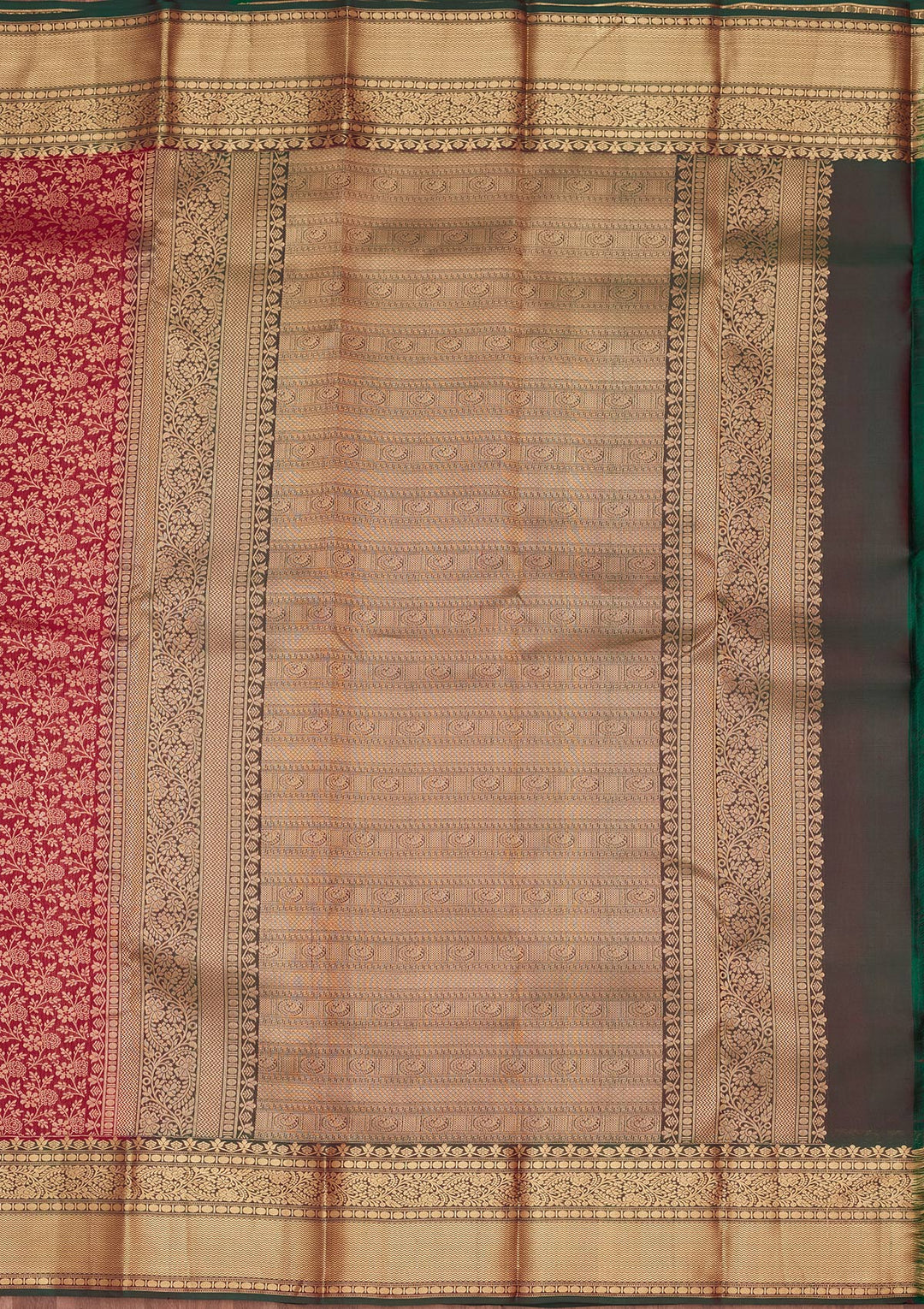 Maroon Silk Jaal Saree With Matching Blouse Piece