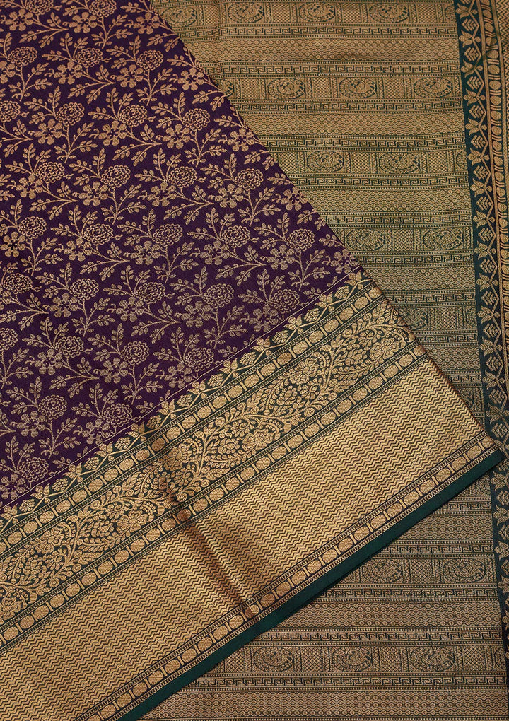 Navy Blue Zariwork Pure Silk Saree