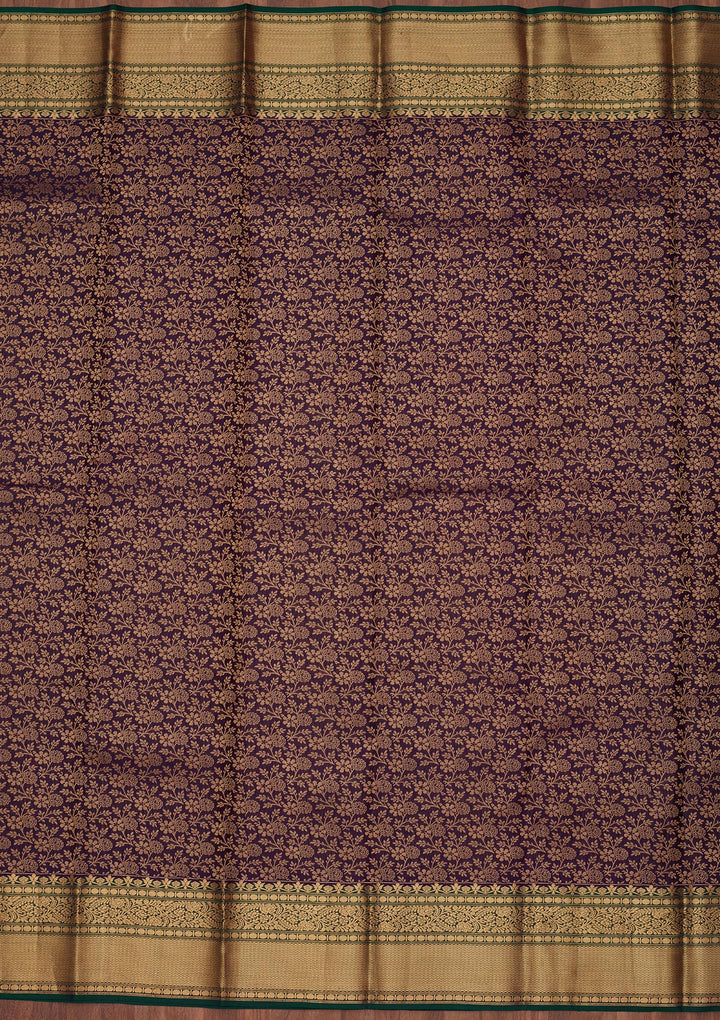 Navy Blue Zariwork Pure Silk Saree