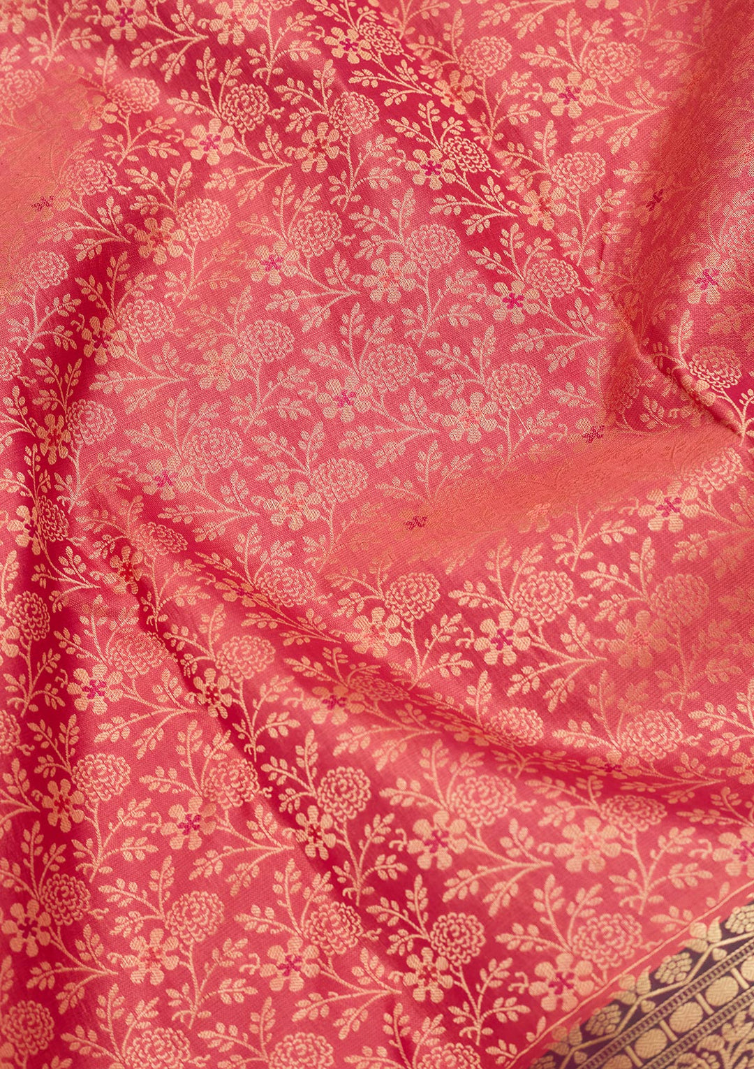Onion Pink Silk Jaal Saree With Matching Blouse Piece