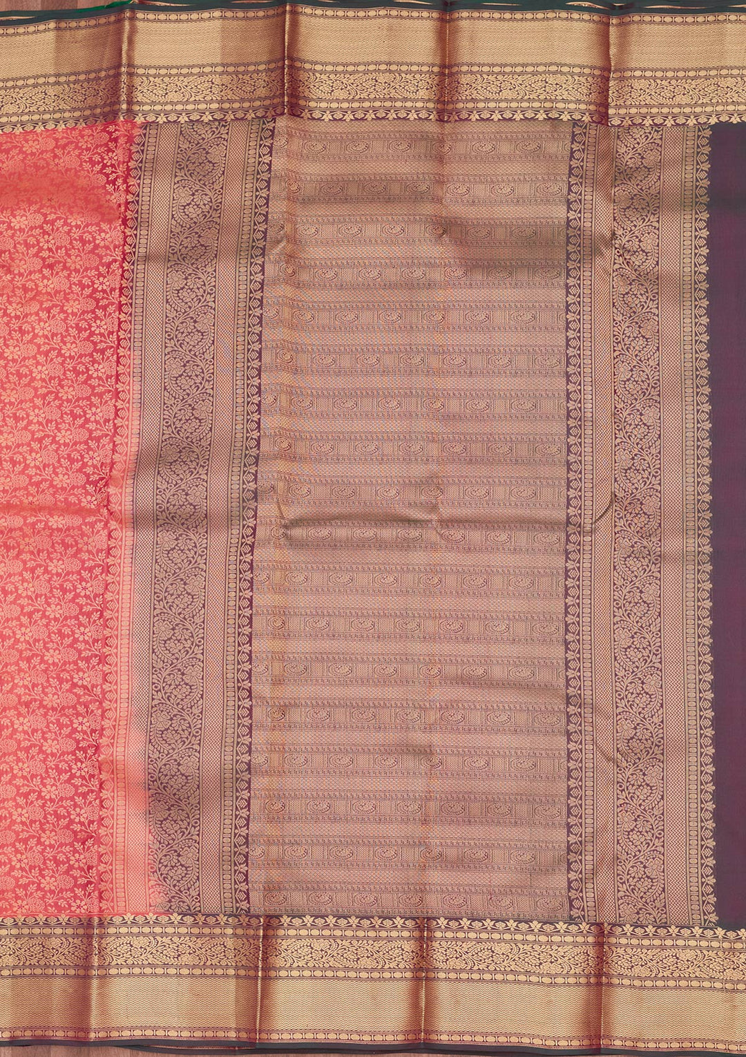 Onion Pink Silk Jaal Saree With Matching Blouse Piece