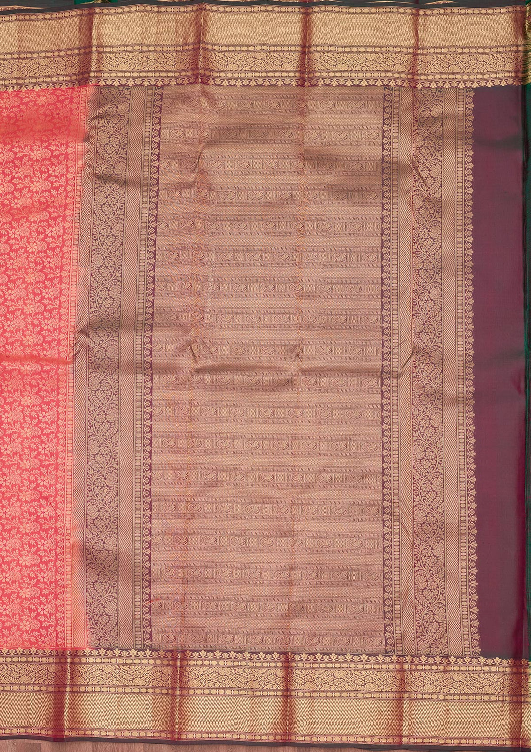 Pink Silk Jaal Saree With Matching Blouse Piece
