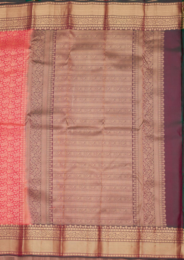 Pink Silk Jaal Saree With Matching Blouse Piece