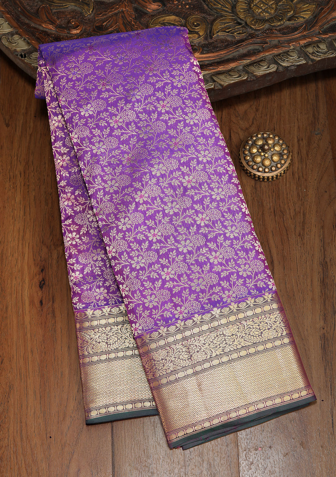 Royal Blue Zariwork Pure Silk Saree