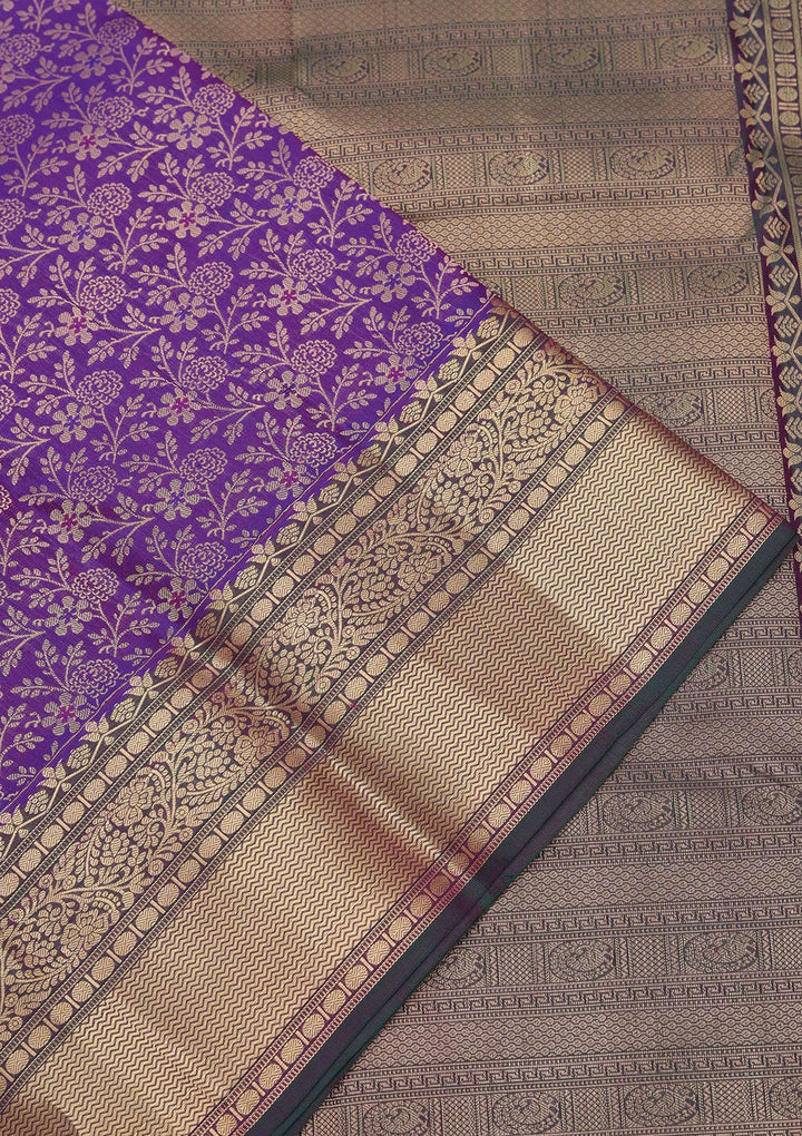 Royal Blue Zariwork Pure Silk Saree
