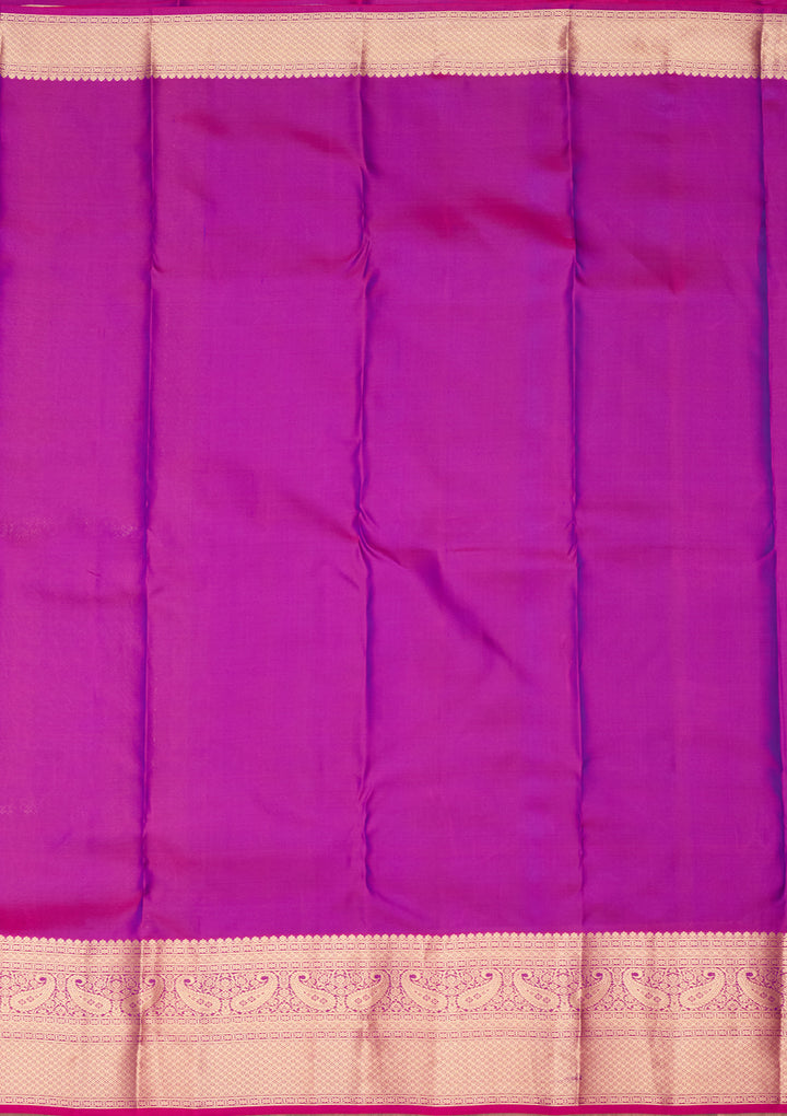 Peacock Blue Silk Jaal Saree With Matching Blouse Piece