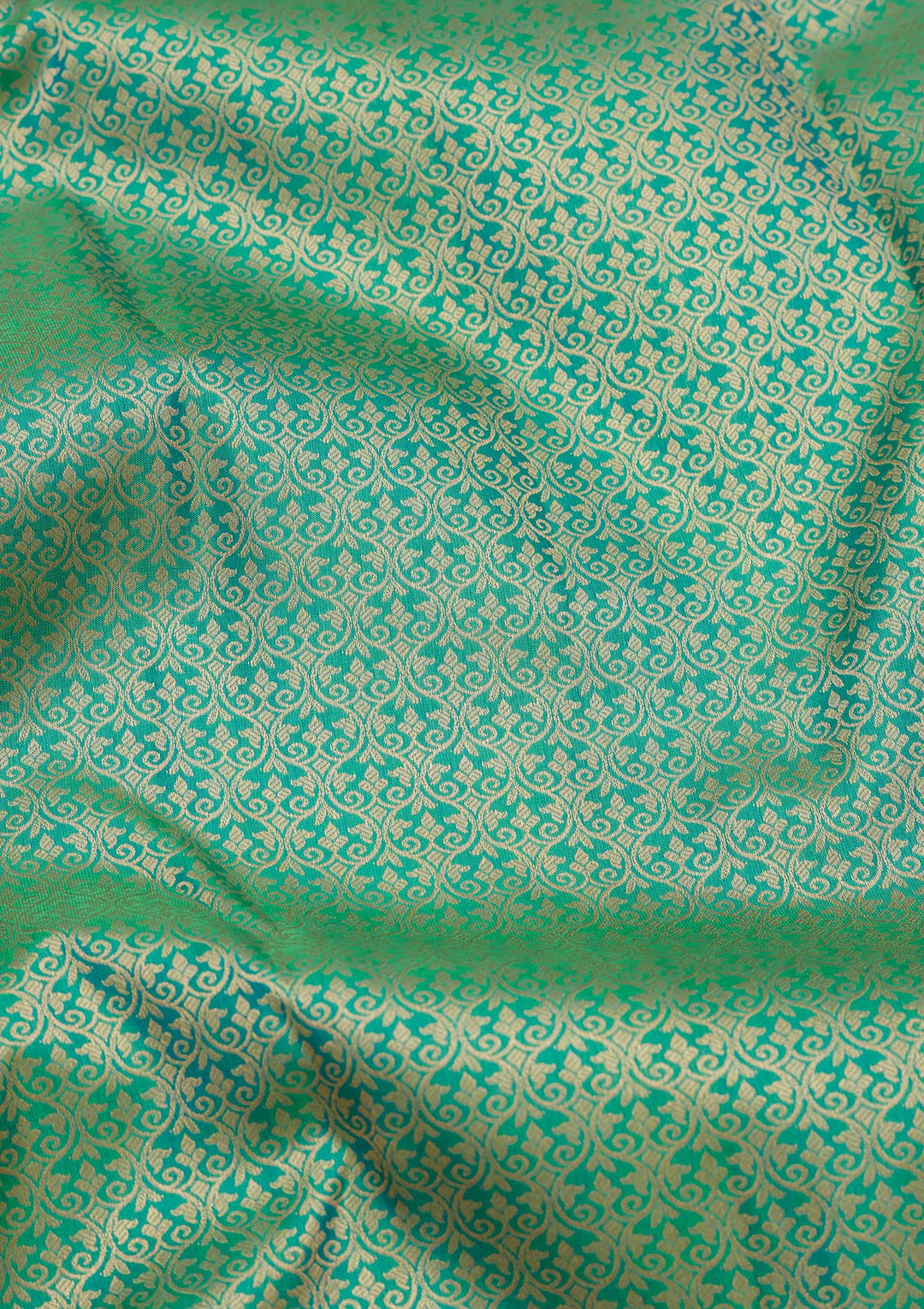Rama Green Silk Jaal Saree With Matching Blouse Piece