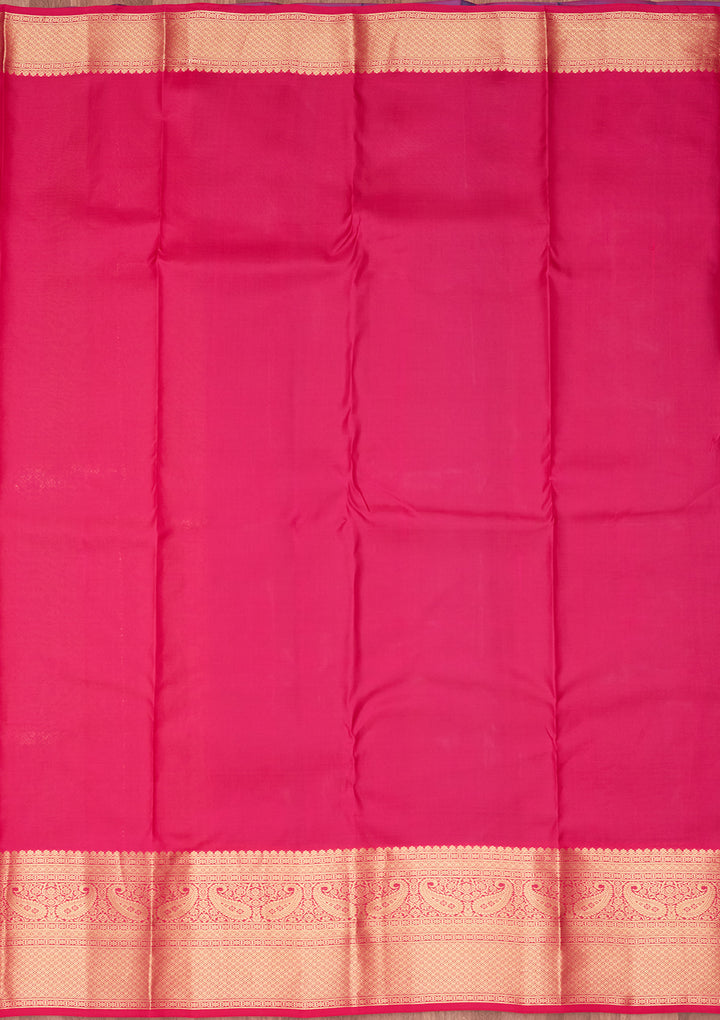 Rama Green Silk Jaal Saree With Matching Blouse Piece