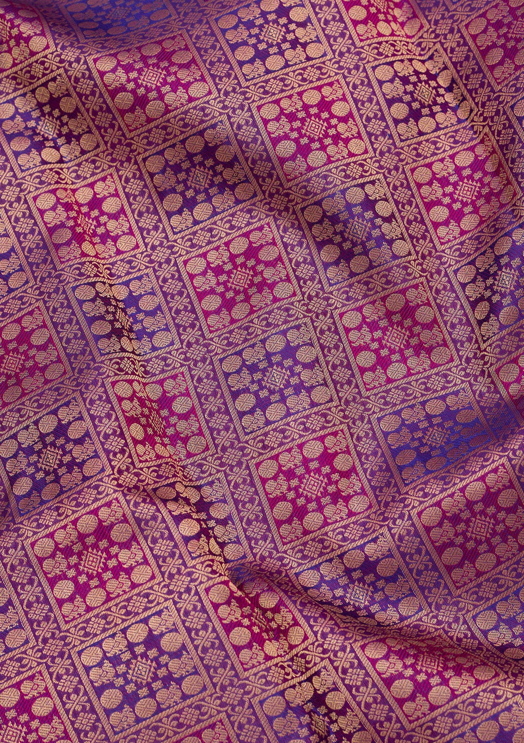 Purple Silk Jaal Saree With Matching Blouse Piece