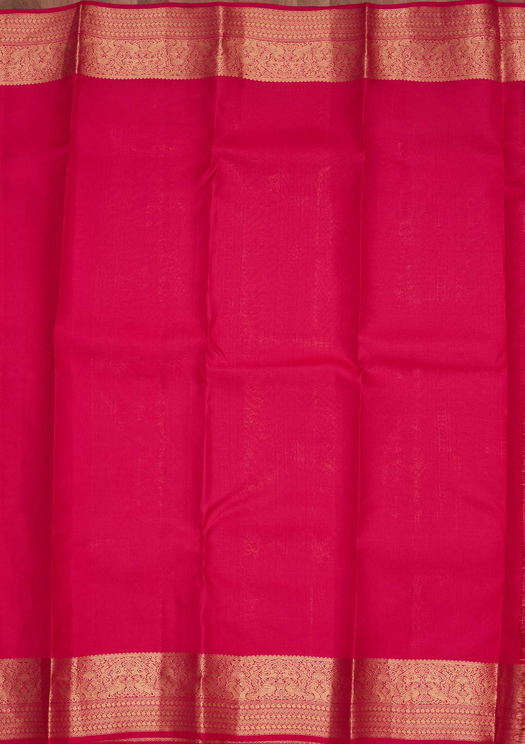 Rust Pure Silk Jaal Zariwork Saree With Matching Blouse Piece