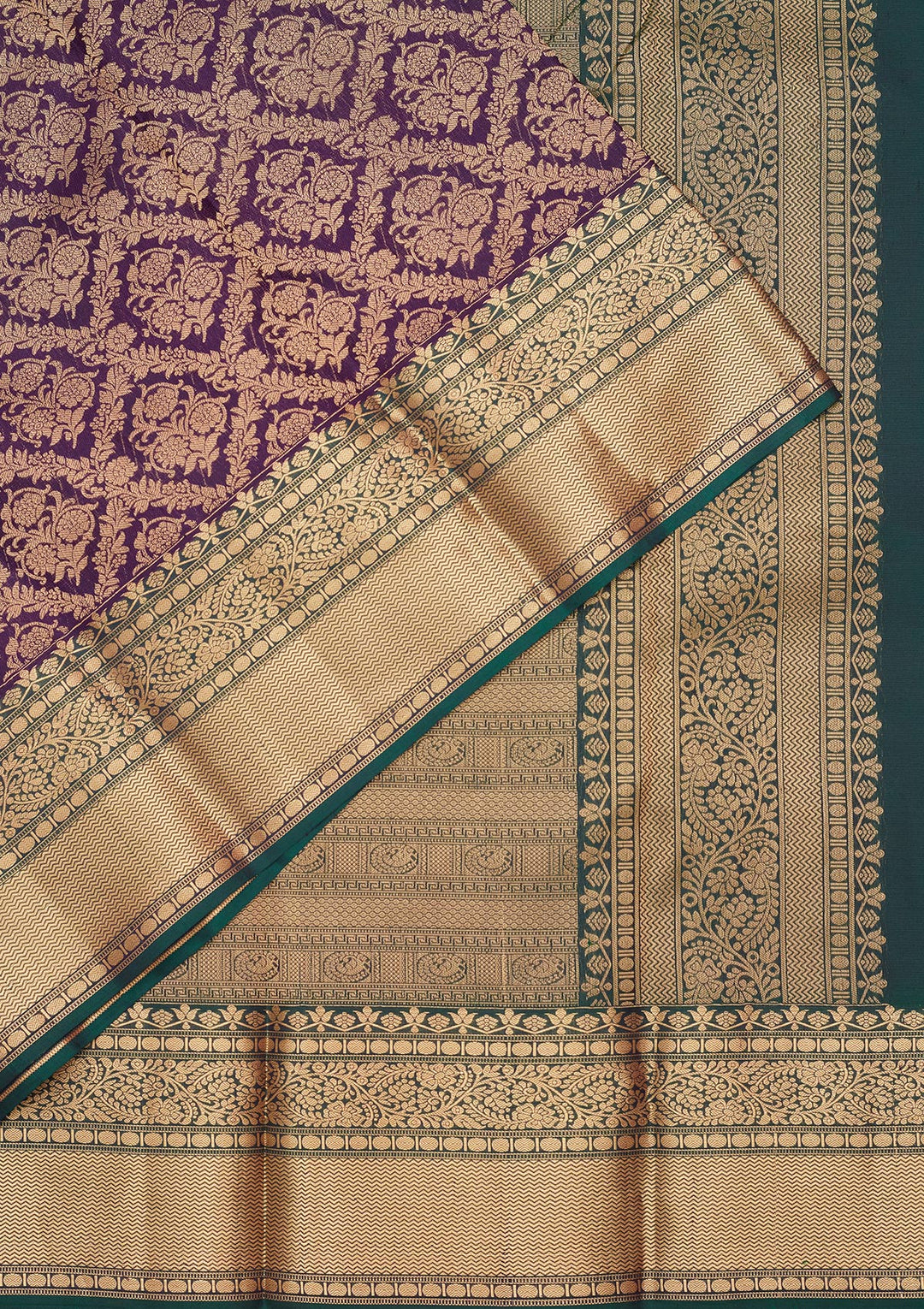 Navy Blue Zariwork Pure Silk Saree