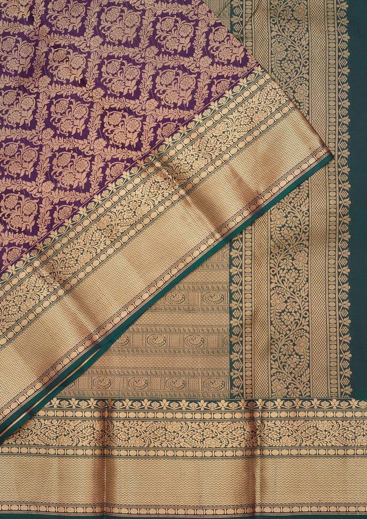 Navy Blue Zariwork Pure Silk Saree
