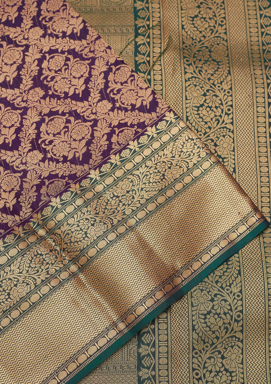 Navy Blue Zariwork Pure Silk Saree