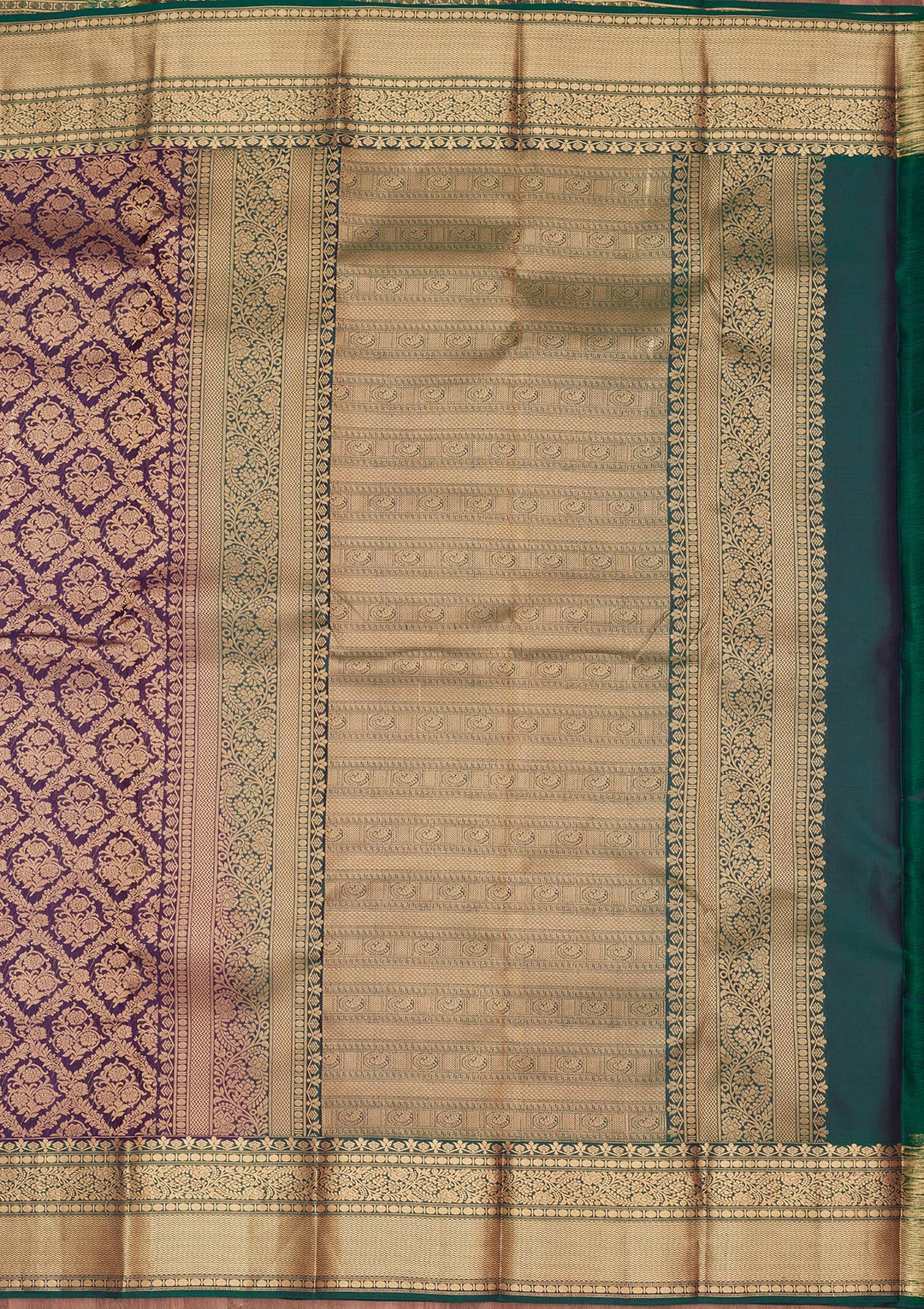 Navy Blue Zariwork Pure Silk Saree