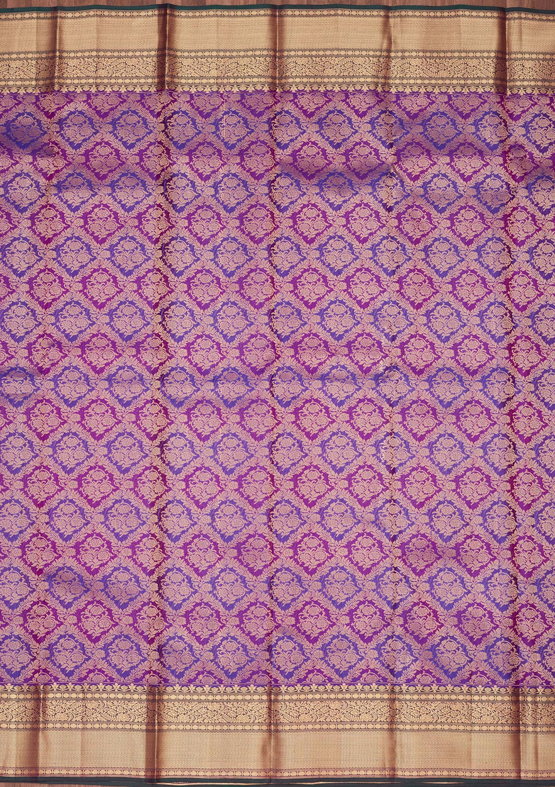 Purple Silk Jaal Saree With Matching Blouse Piece