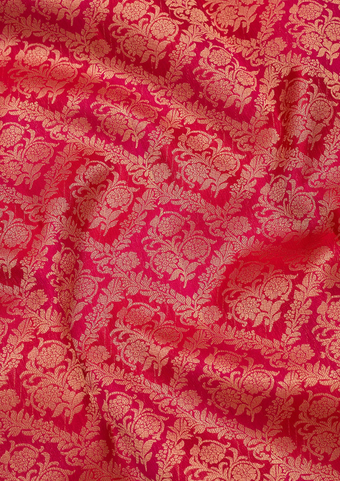 Rani Pink Silk Jaal Saree With Matching Blouse Piece