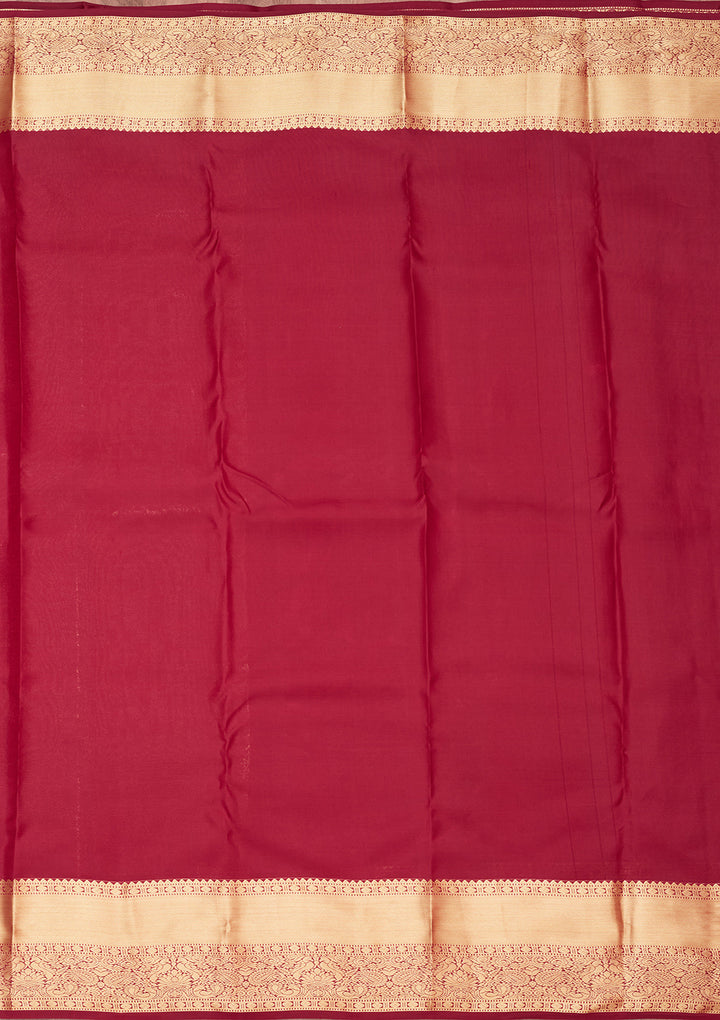 Brown Silk Jaal Saree With Matching Blouse Piece