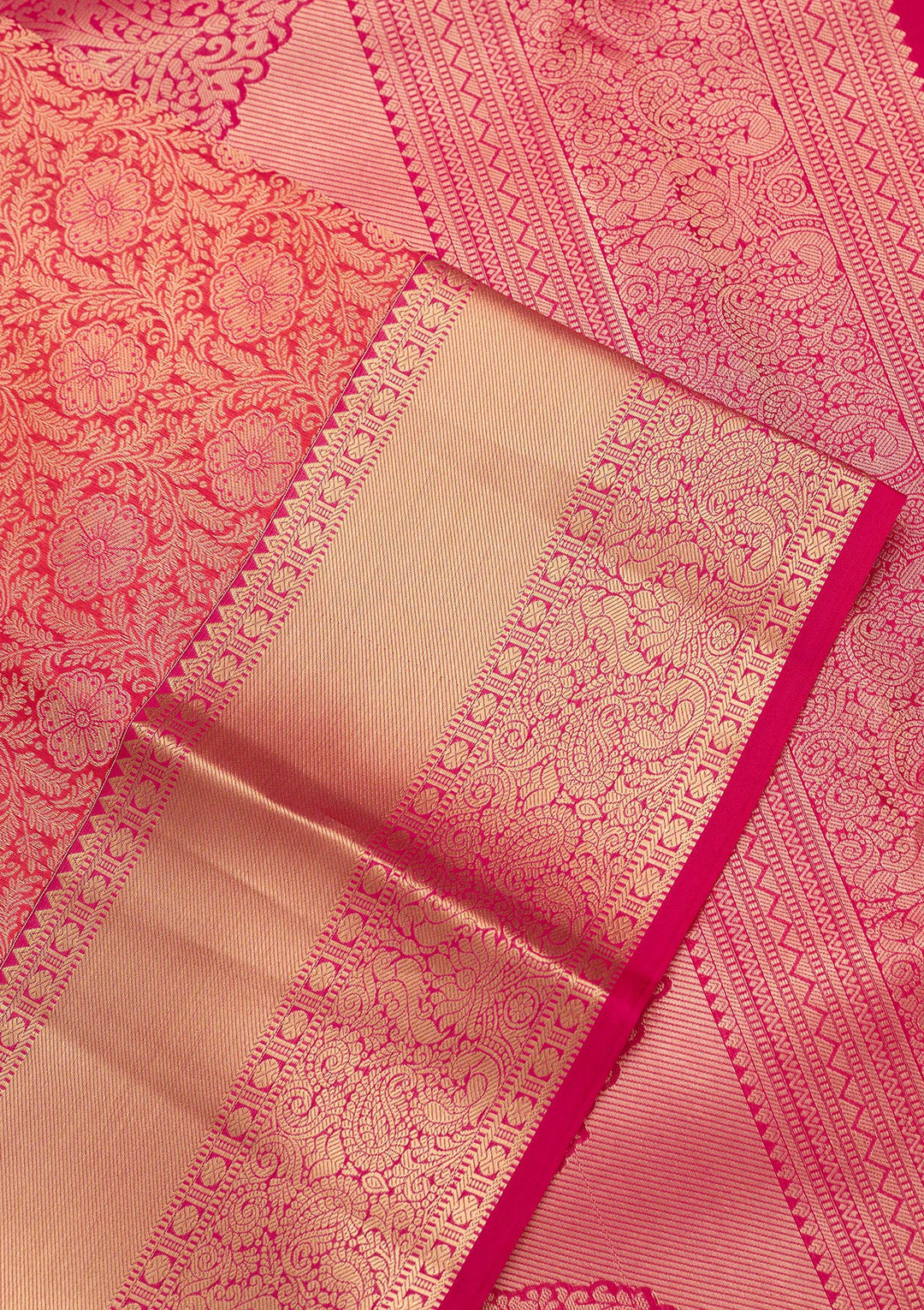 Pink Silk Jaal Saree With Matching Blouse Piece