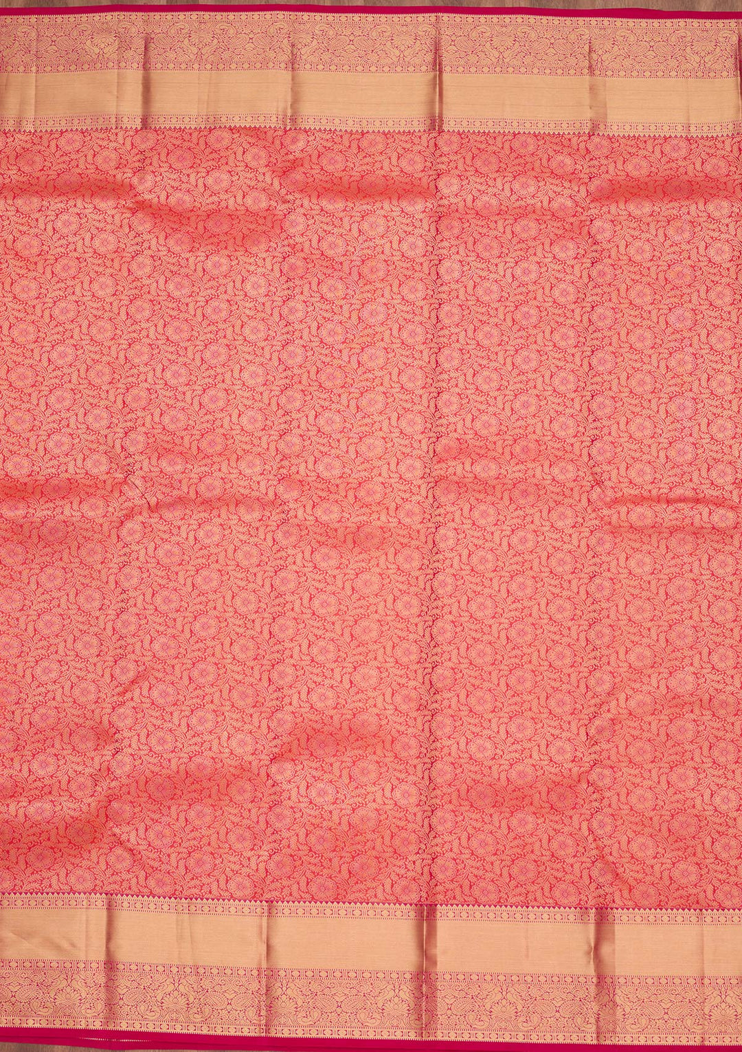 Pink Silk Jaal Saree With Matching Blouse Piece
