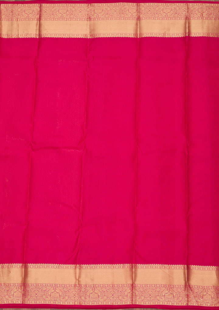Pink Silk Jaal Saree With Matching Blouse Piece