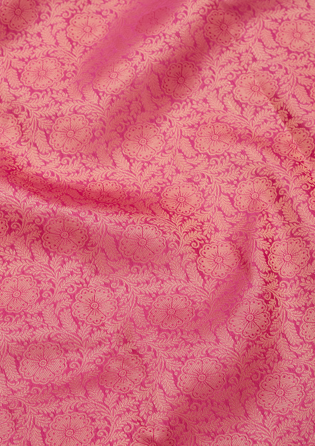 Rani Pink Silk Jaal Saree With Matching Blouse Piece