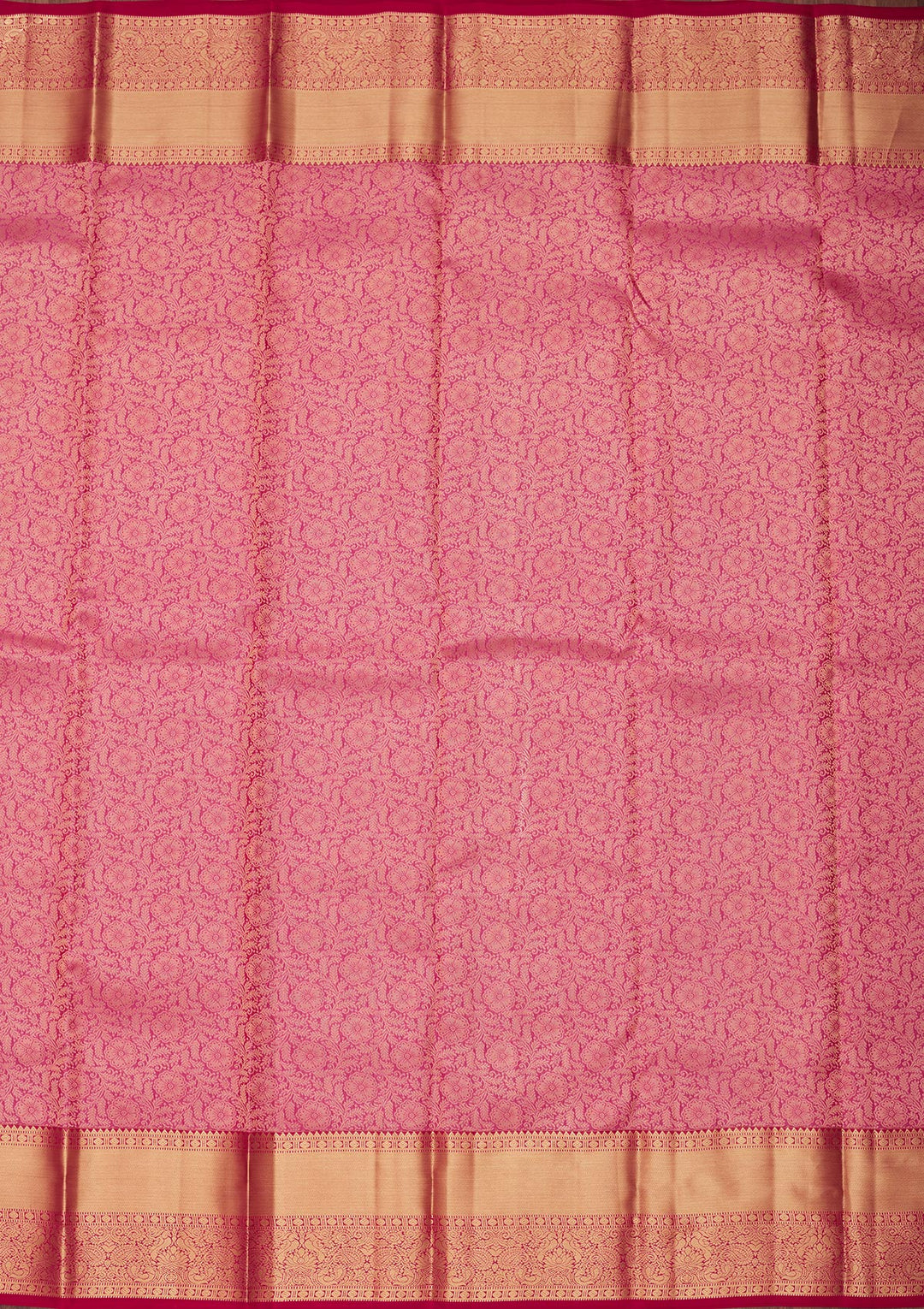 Rani Pink Silk Jaal Saree With Matching Blouse Piece