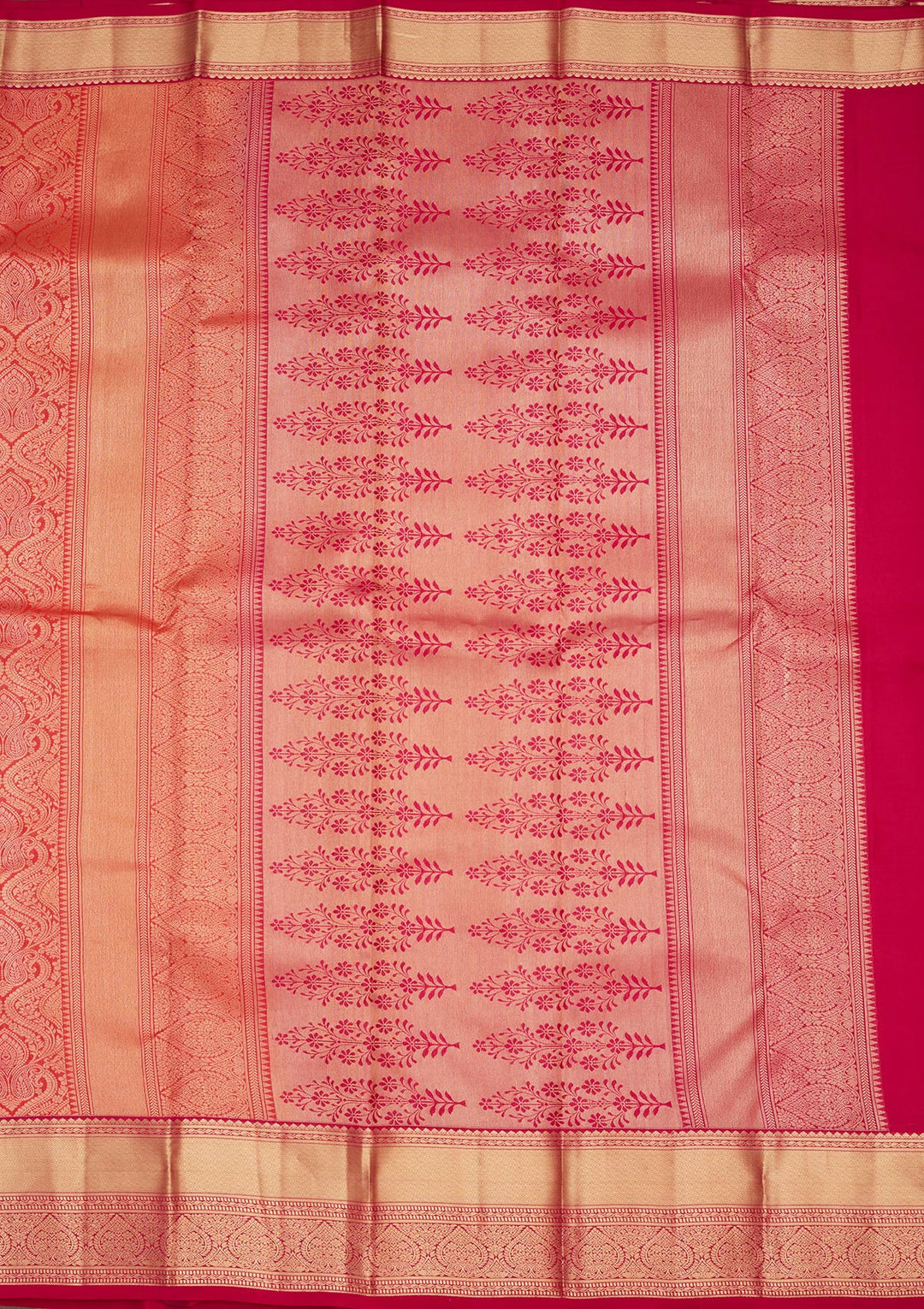Orange Silk Jaal Saree With Matching Blouse Piece