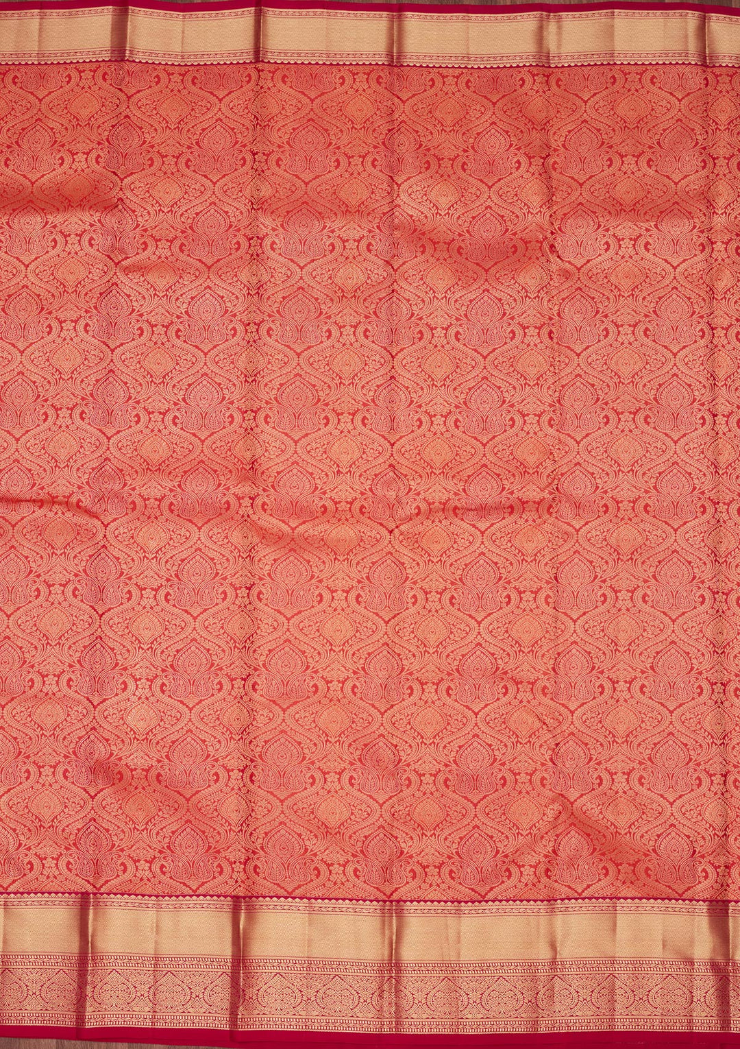 Orange Silk Jaal Saree With Matching Blouse Piece