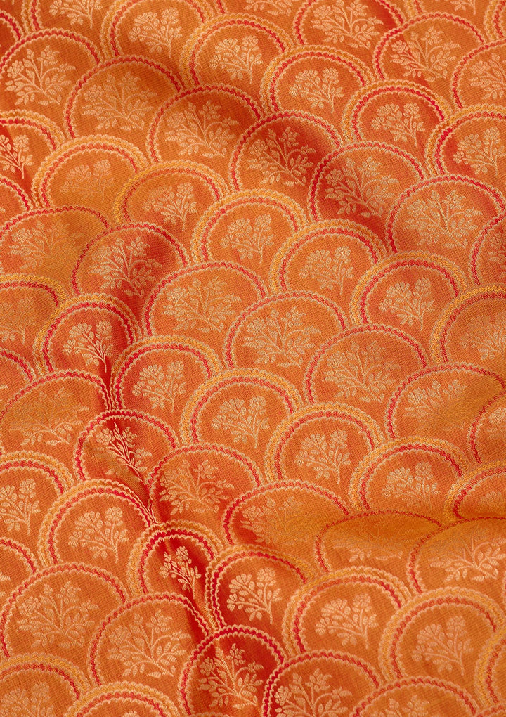 Mustard Silk Jaal Gold Zariwork Saree With Matching Blouse Piece