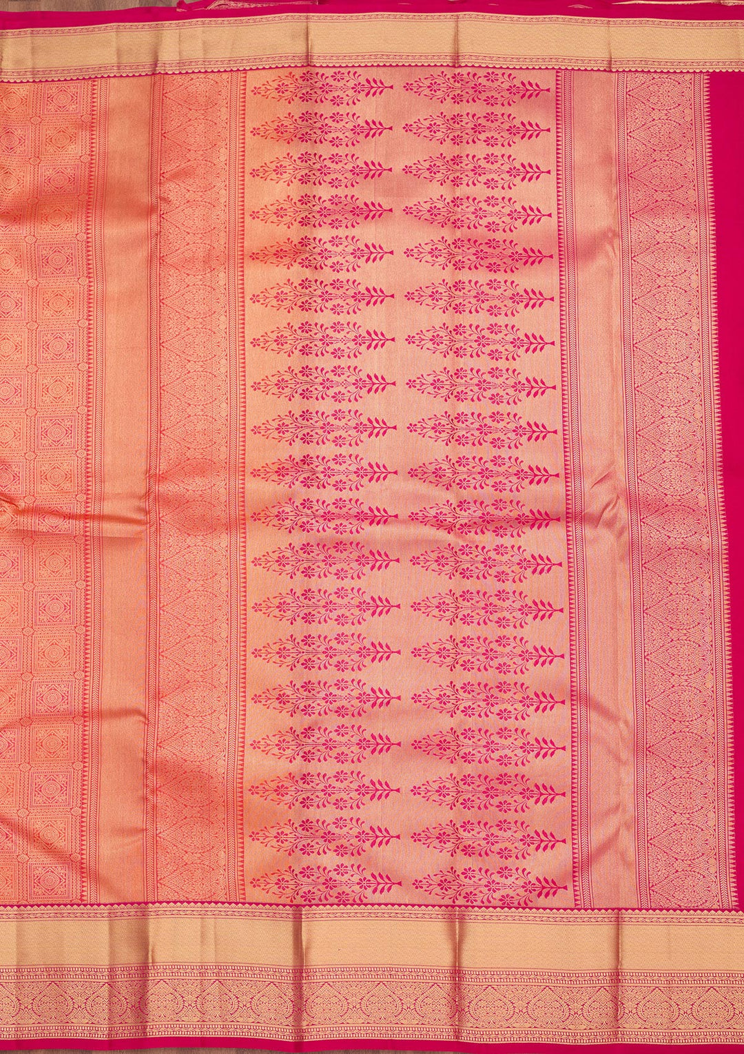 Orange Silk Jaal Saree With Matching Blouse Piece
