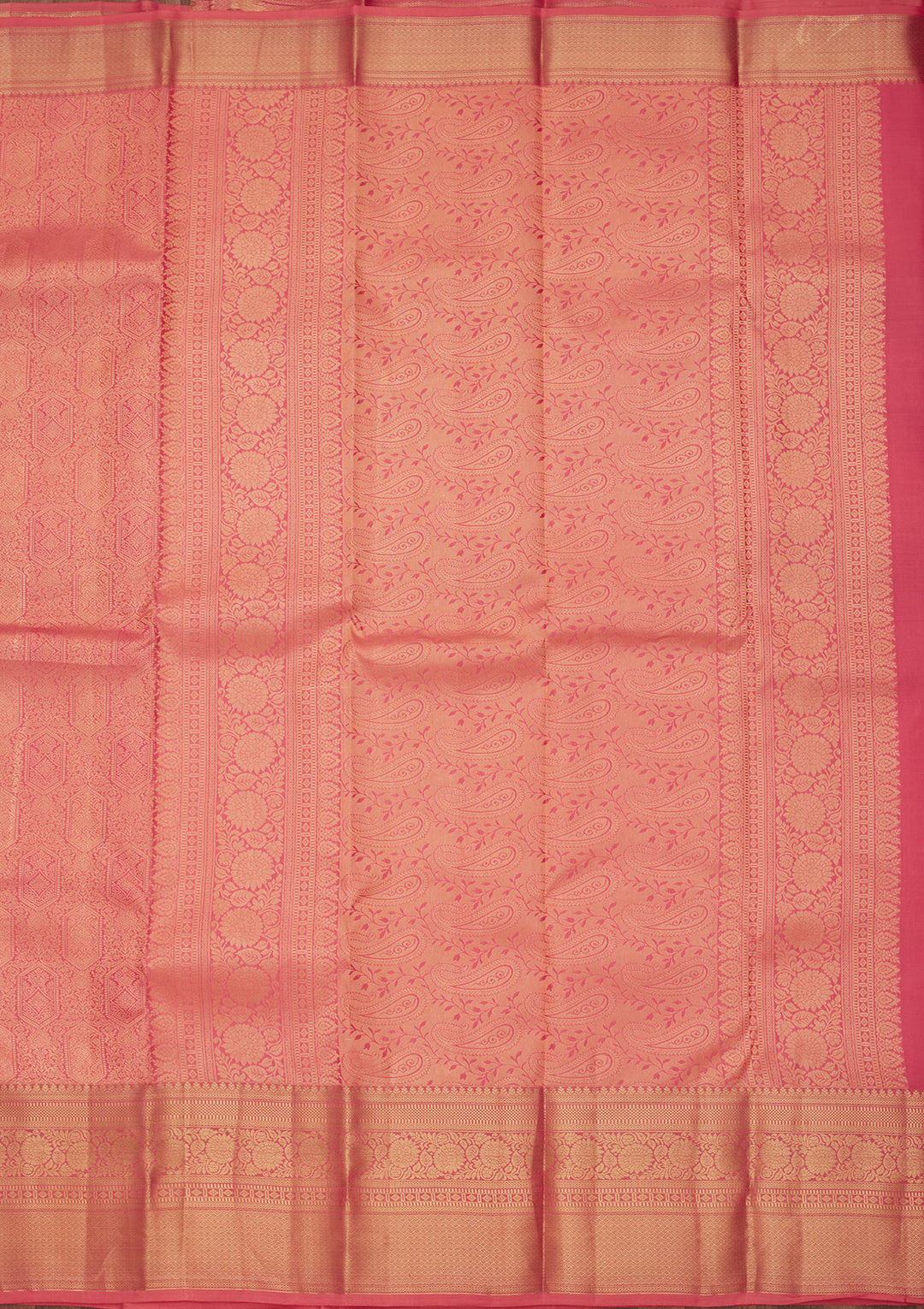 Onion Pink Silk Jaal Saree With Matching Blouse Piece