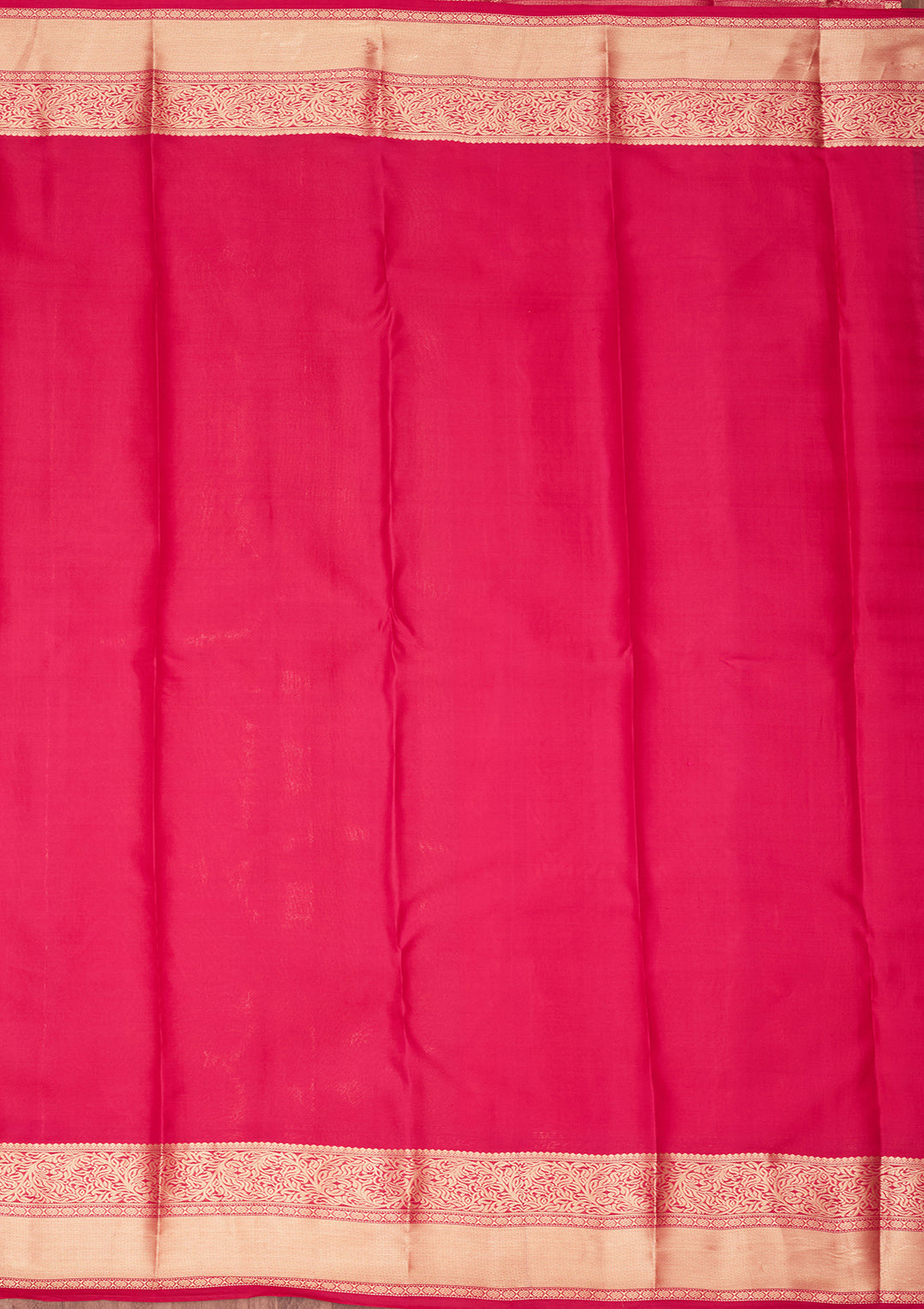 Orange Silk Jaal Saree With Matching Blouse Piece