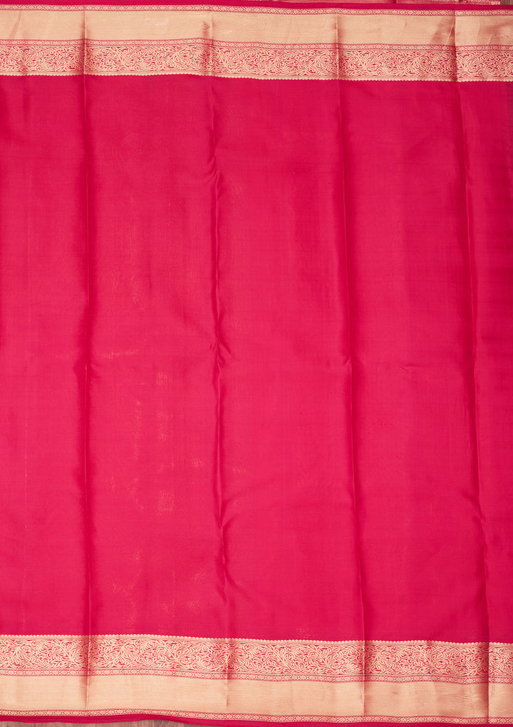 Orange Silk Jaal Saree With Matching Blouse Piece