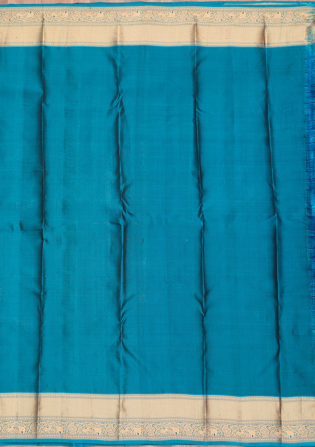 Royal Blue Silk Checks Saree With Matching Blouse Piece
