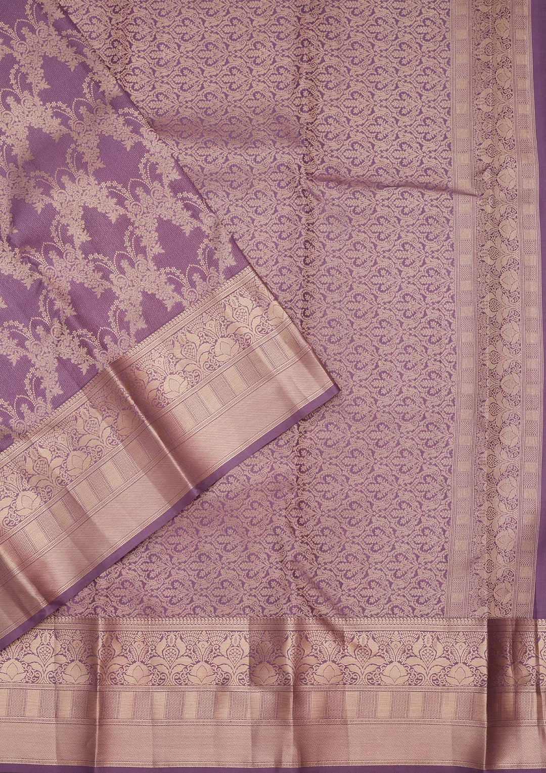 Mauve Silk Jaal Saree With Matching Blouse Piece