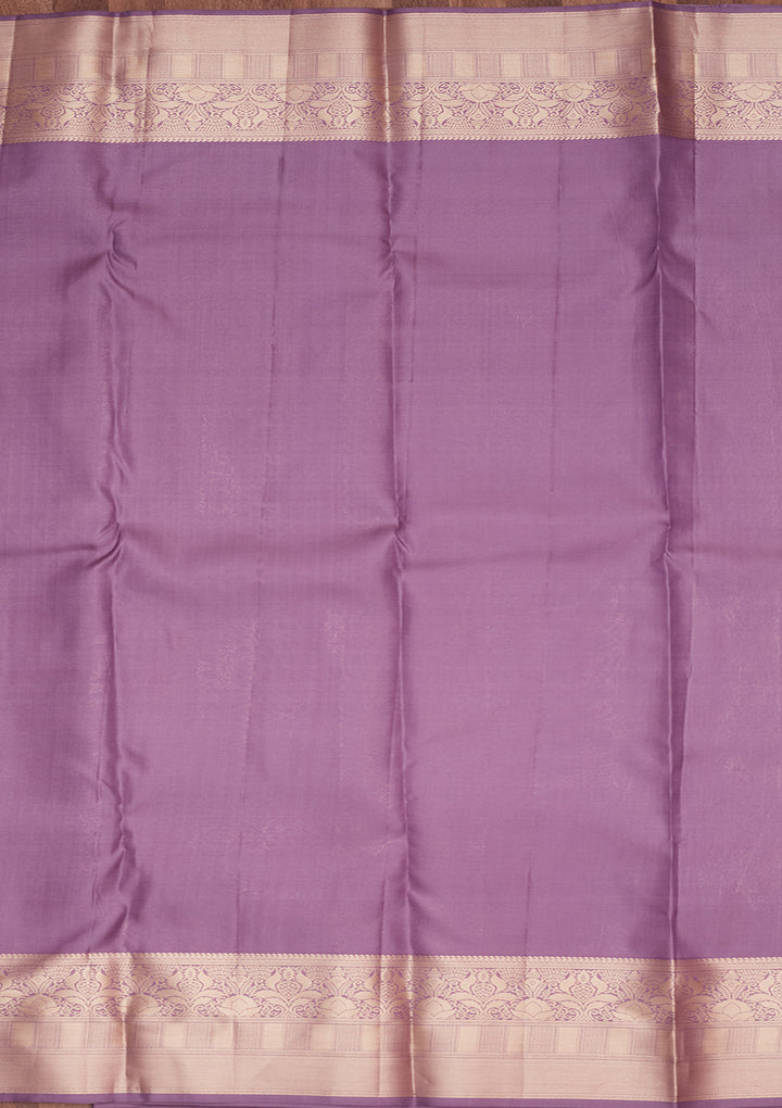Mauve Silk Jaal Saree With Matching Blouse Piece