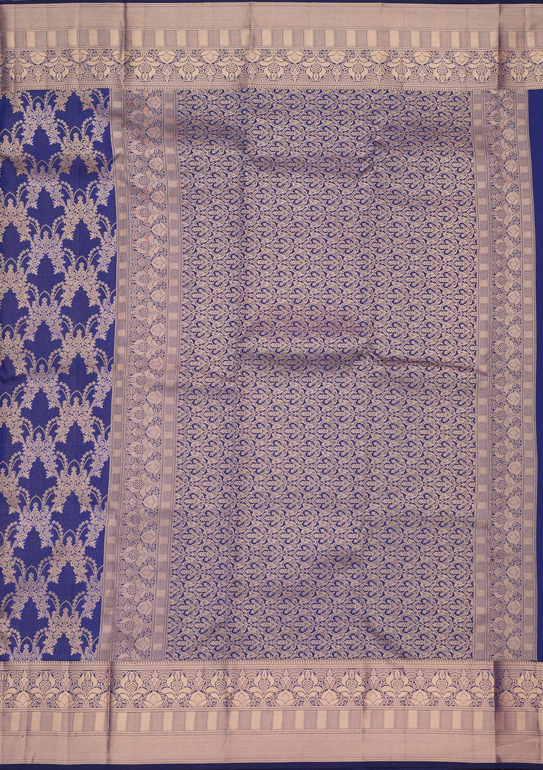 Navy Blue Zariwork Pure Silk Saree