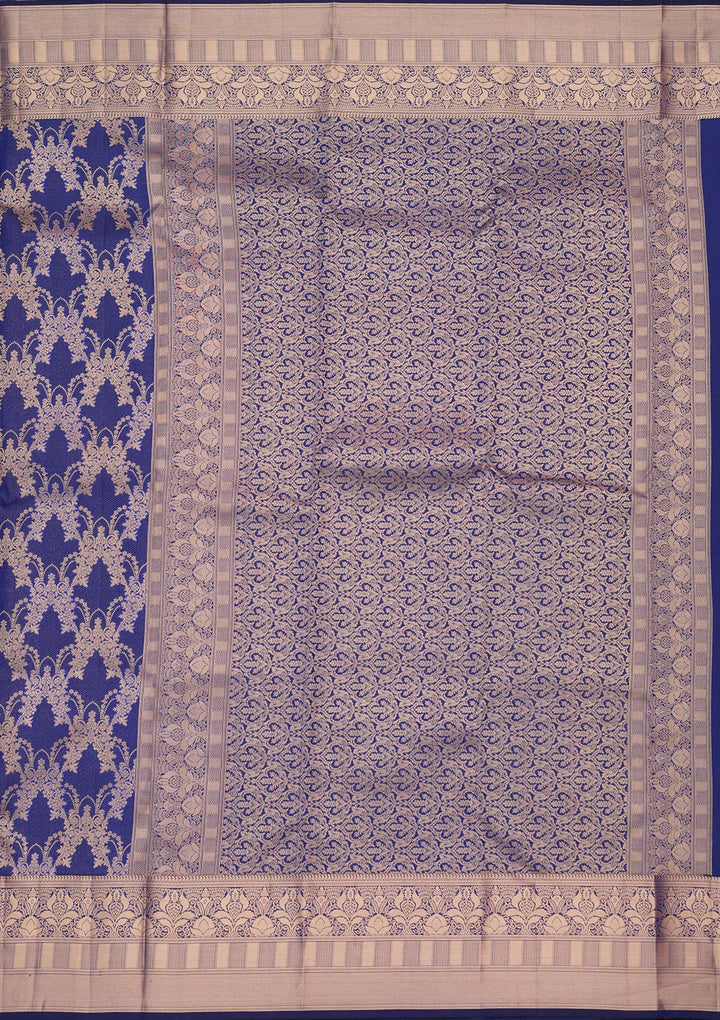 Navy Blue Zariwork Pure Silk Saree