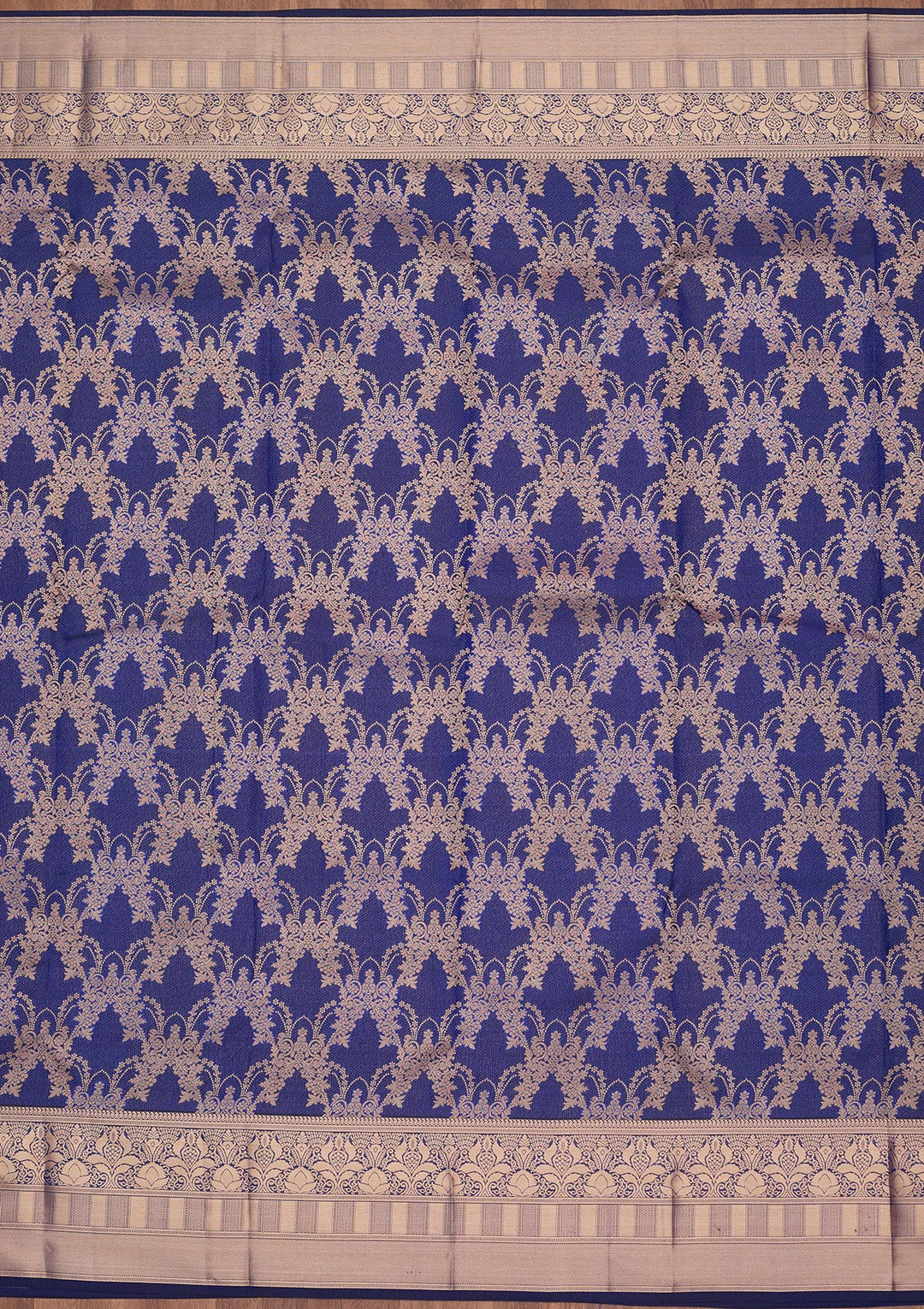 Navy Blue Zariwork Pure Silk Saree