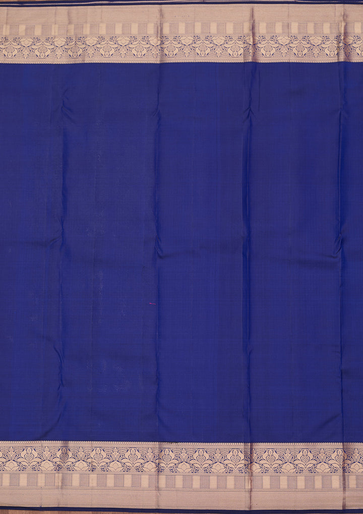 Navy Blue Zariwork Pure Silk Saree