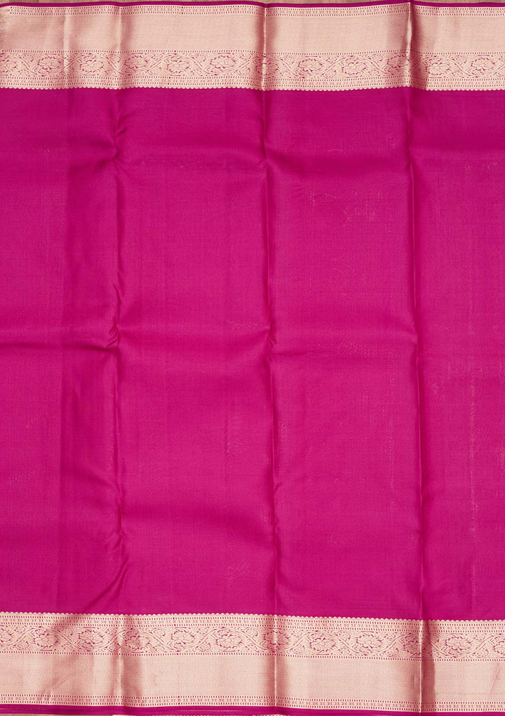 Purple Pure Silk Jaal Zariwork Saree With Matching Blouse Piece