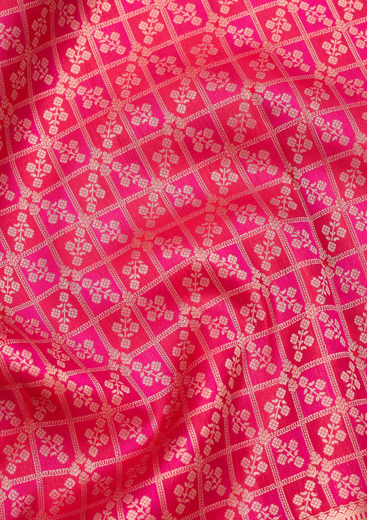 Rani Pink Zariwork Pure Silk Saree