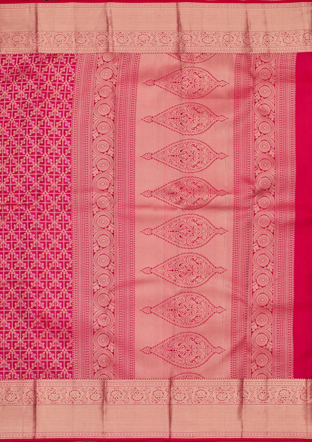 Rani Pink Zariwork Pure Silk Saree