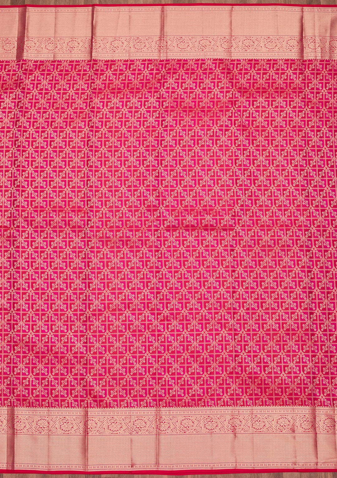 Rani Pink Zariwork Pure Silk Saree