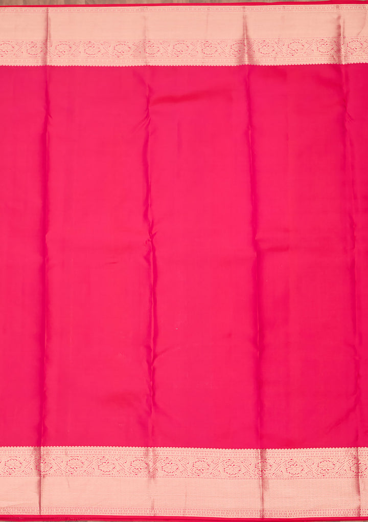 Rani Pink Zariwork Pure Silk Saree