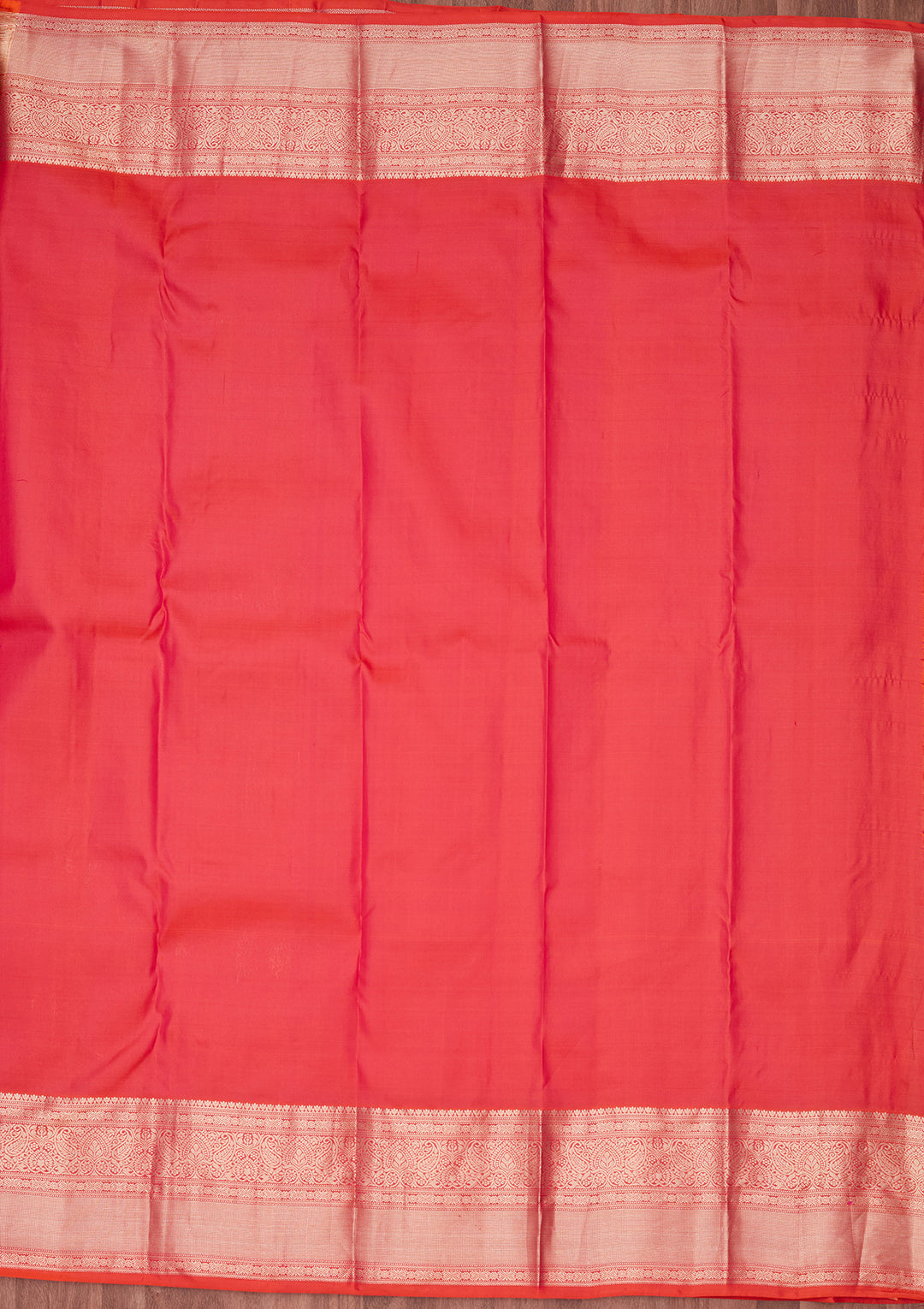 Orange Silk Jaal Saree With Matching Blouse Piece